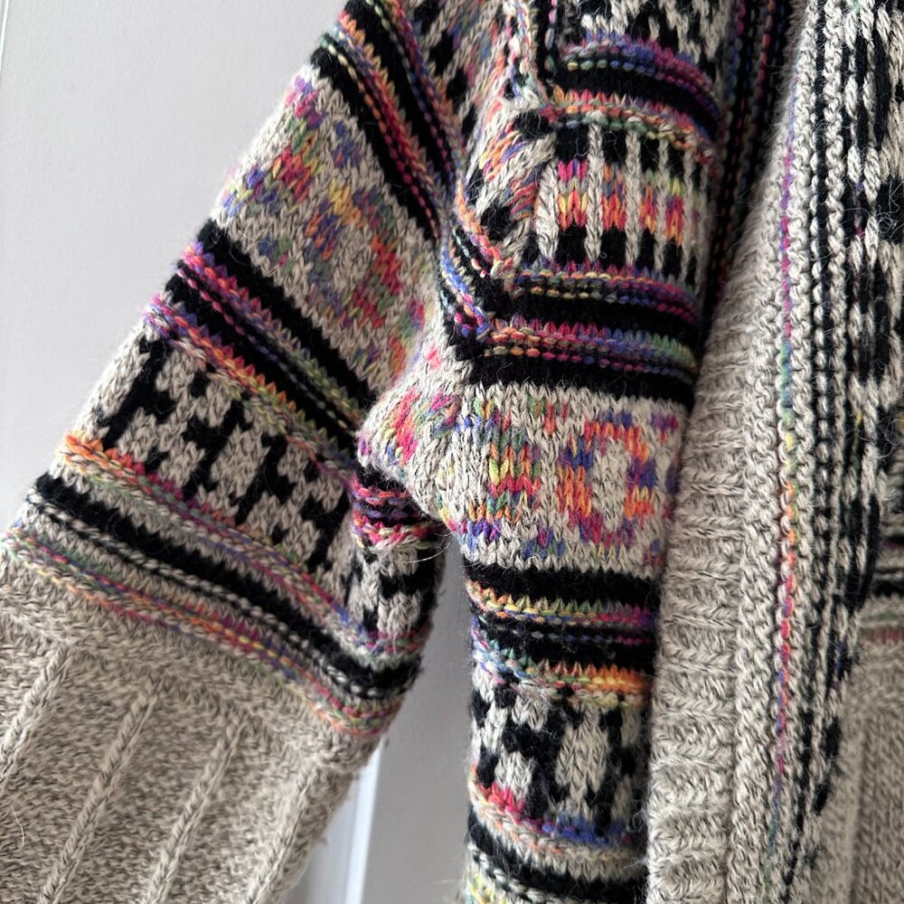 Rising International Aztec Pattern Long Beige Car… - image 5